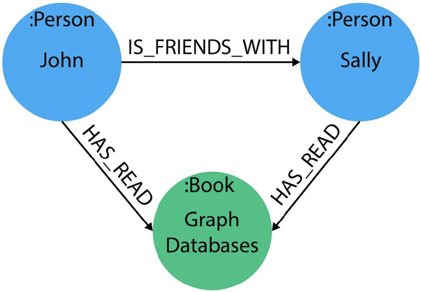 Figure 8.2 – Graph database showing people who have read a book
