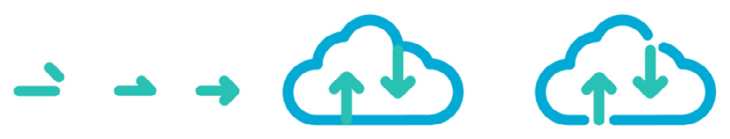 Figure 3.17 – The steps to create the arrows and the Cloud storage icon