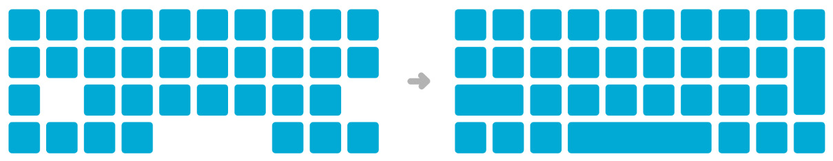 Figure 4.27 – From simple grid to keyboard