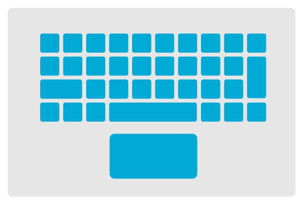 Figure 4.28 – The keyboard and the touchpad on the base