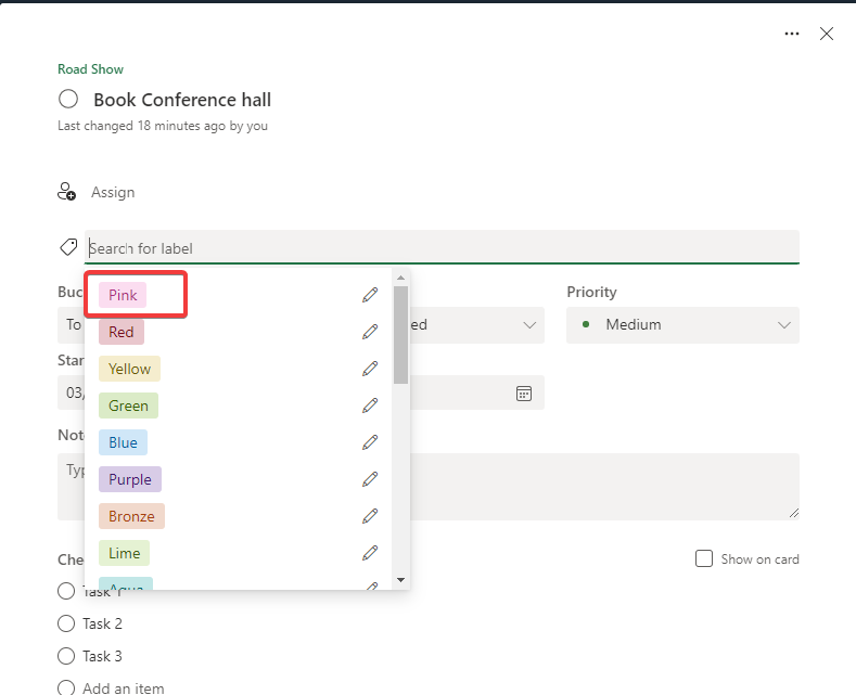 Figure 6.15: Color coding tasks to make them identifiable