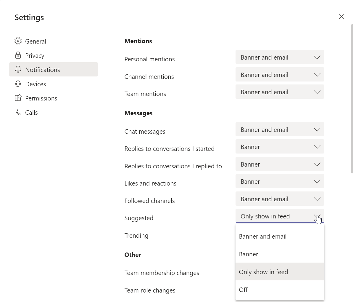 Figure 8.36: Notification settings