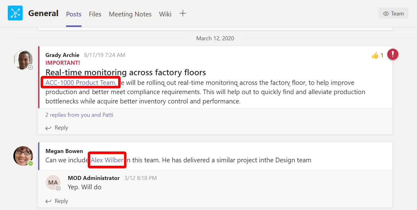 Figure 8.39: Team Mentions