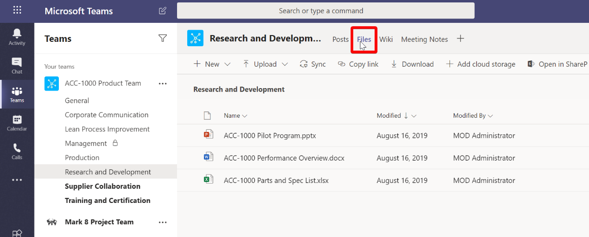 Figure 8.65: Channel Files