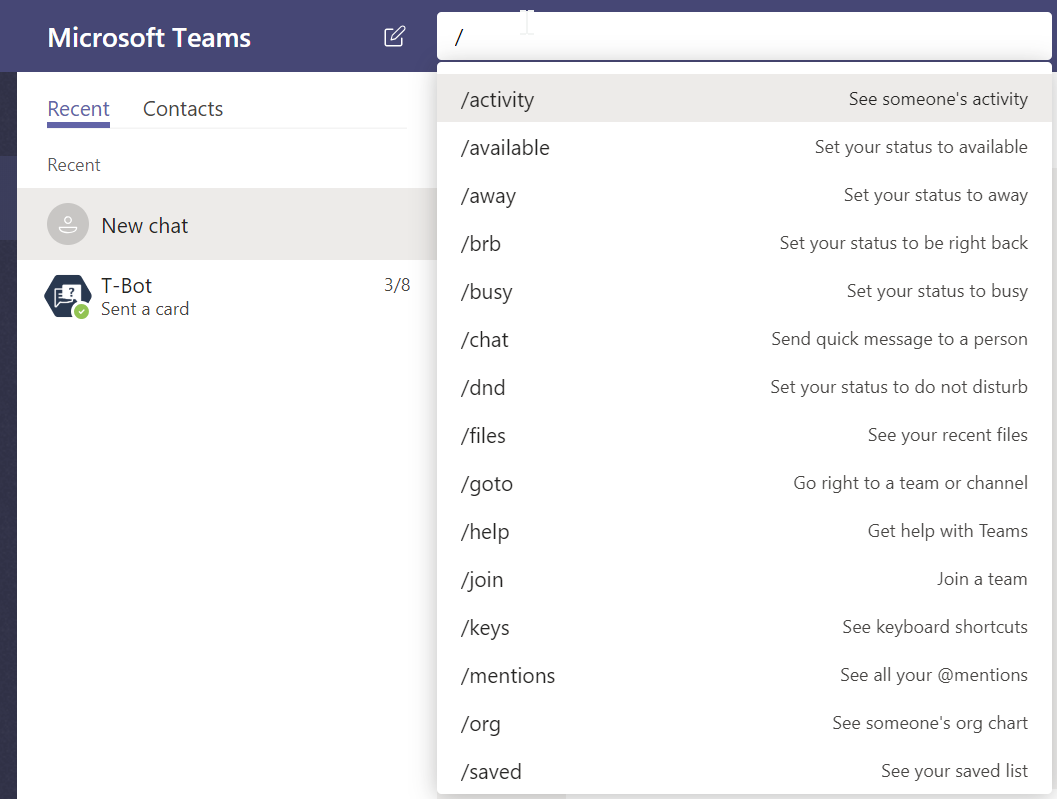 Figure 8.68: Teams Command Bar