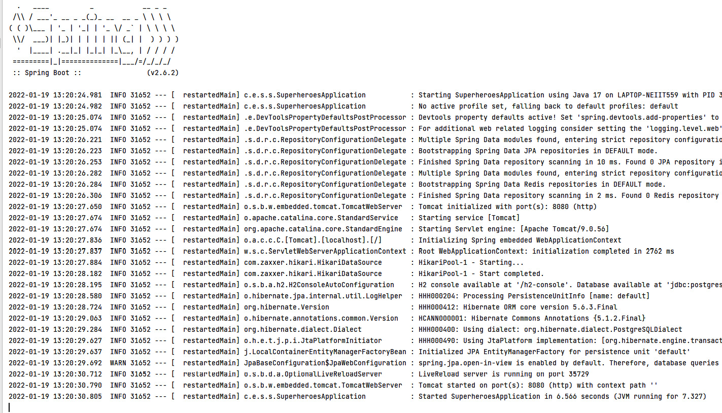 Figure 5.6 – Spring Boot logs