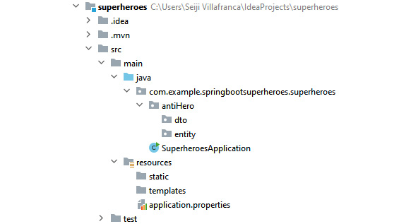 Figure 5.7 – Project structure after the creation of packages