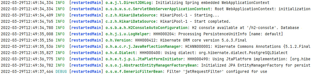 Figure 8.2 – Log events using Log4j2