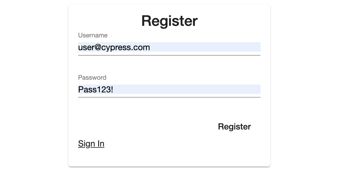 Figure 15.5 – A user for E2E testing (Angular app login page)