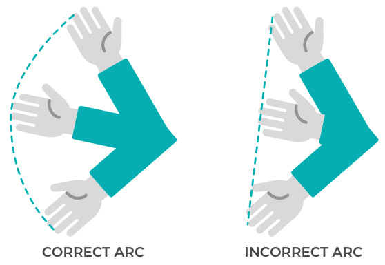 Figure 2.11 – Example of an arched and a straight keyframes animation
