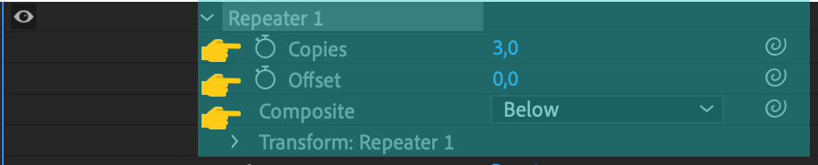 Figure 4.43 – The Repeater properties view
