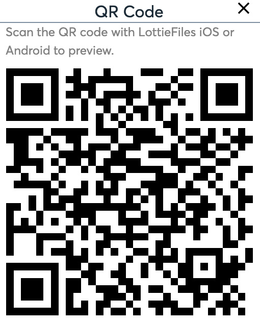 Figure 5.30 – Generated QR code on the LottieFiles plugin for AE preview panel
