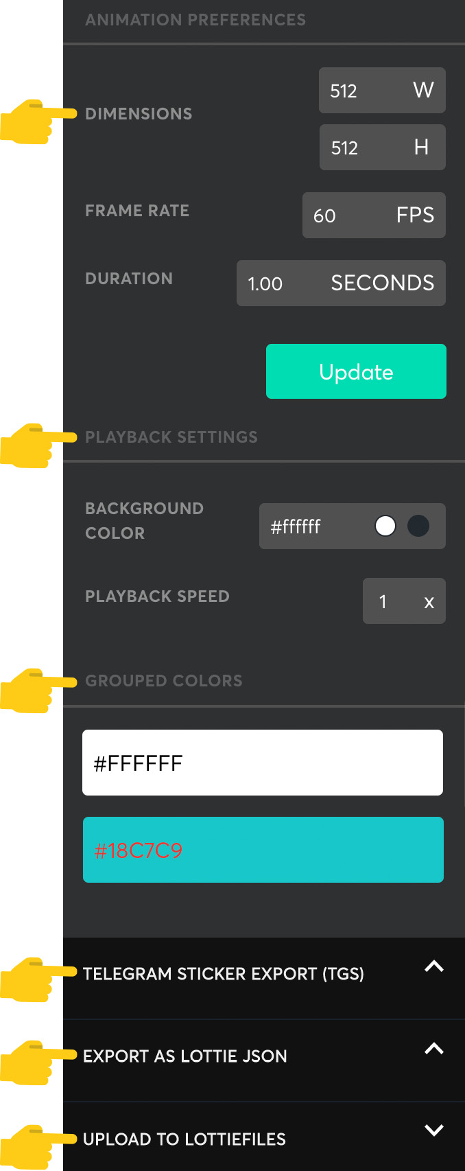 Figure 5.34 – Right-hand side editor panel
