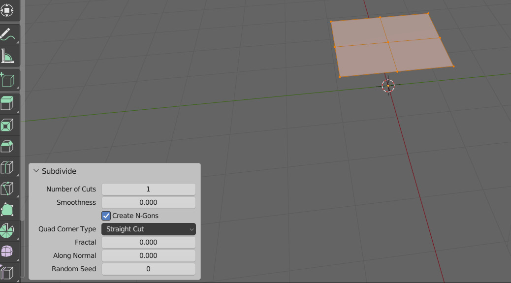 Figure 1.17 – The subdivided mesh and subdivision settings