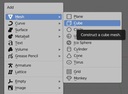 Figure 1.30 – Adding a primitive cube