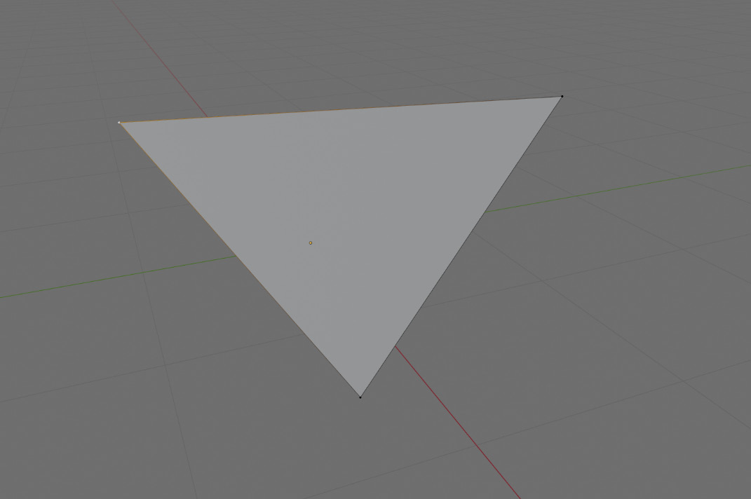 Figure 1.7 – Vertices, edges, and faces forming a triangle