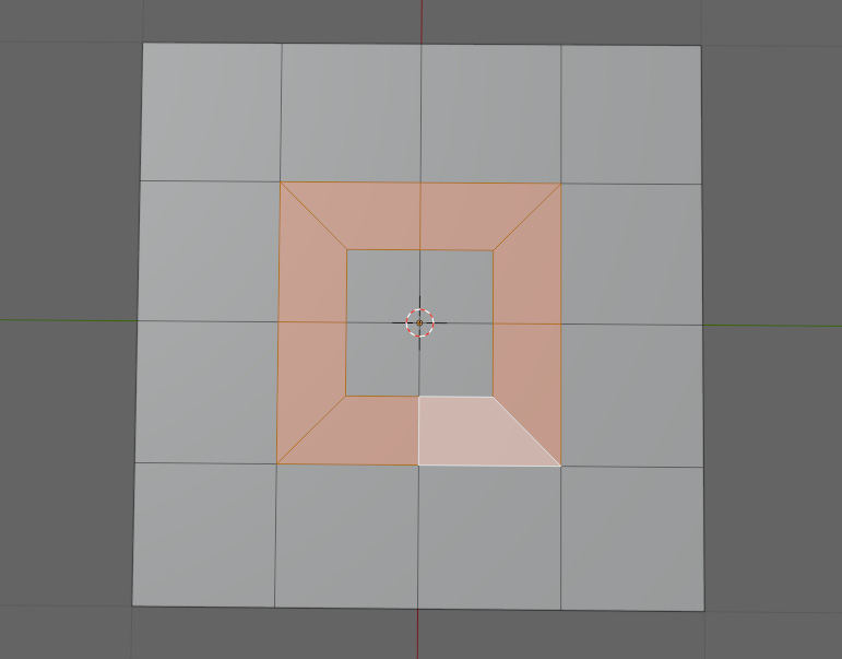 Figure 3.23 – The selected faces connecting the separate grids