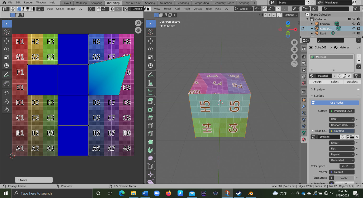 Figure 4.48 – Moving a vertex in the UV editor