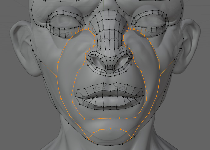 Figure 5.22 – Close-up of the next area to work on around the face and mouth