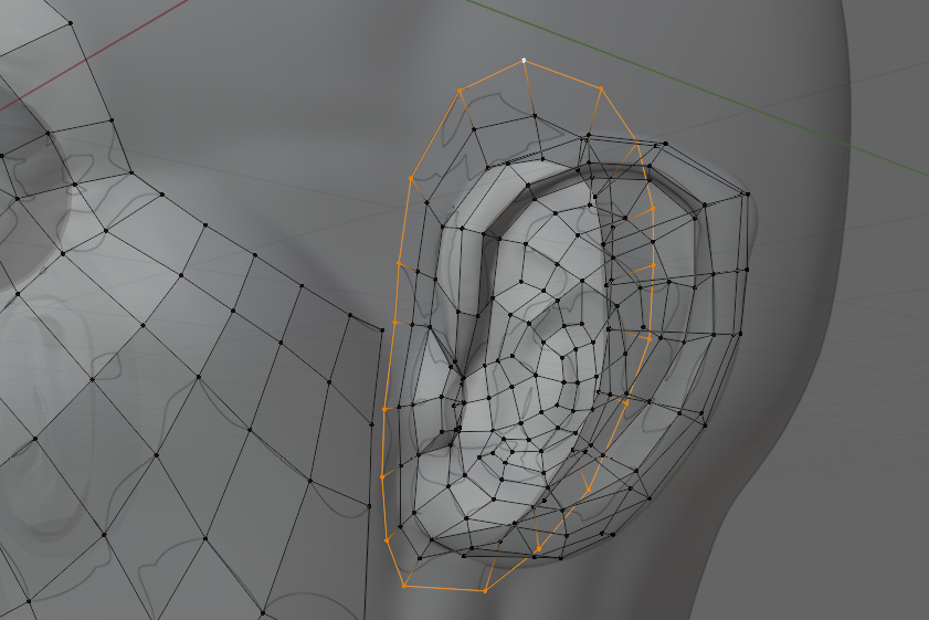 Figure 5.51 – Final loop going around the base of the ear