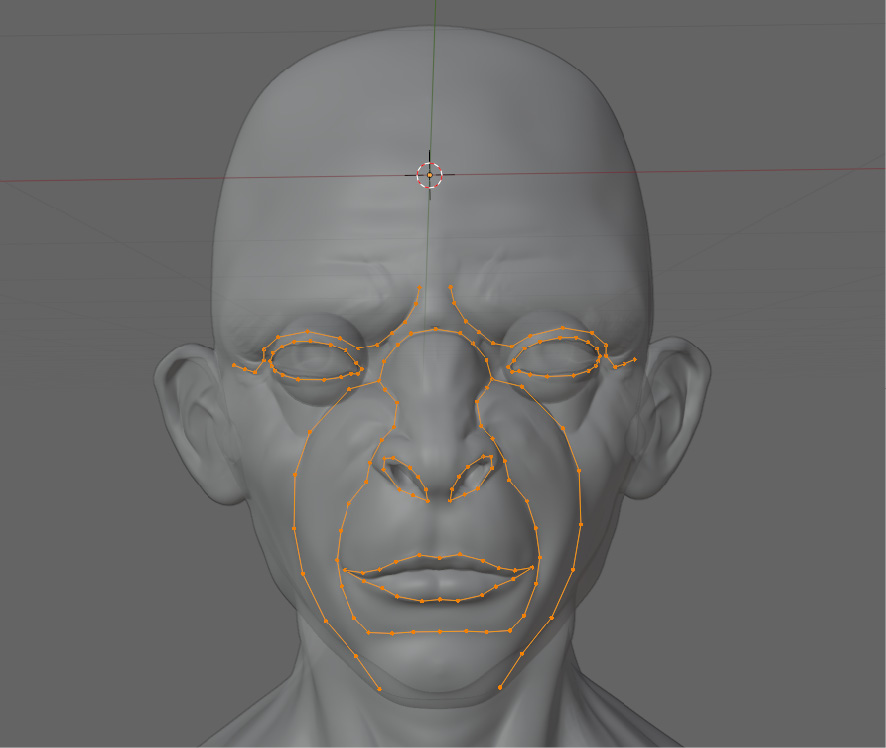 Figure 5.8 – Face with vertices around all creases, valleys, and holes