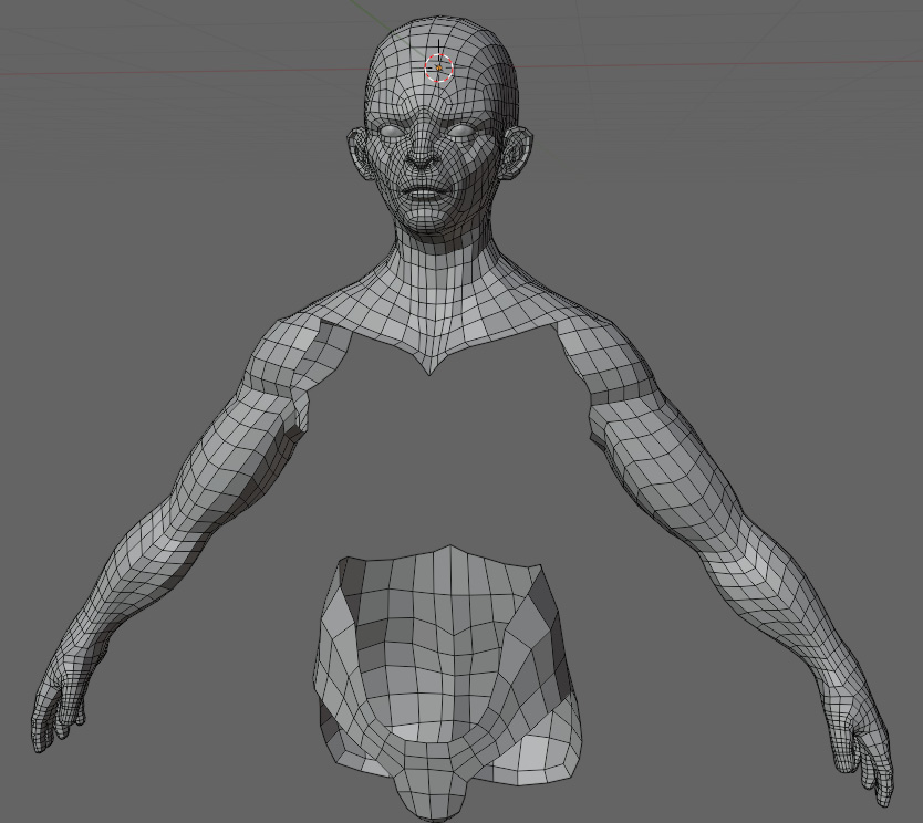 Figure 6.36 – Model with parts remaining to be retopologized