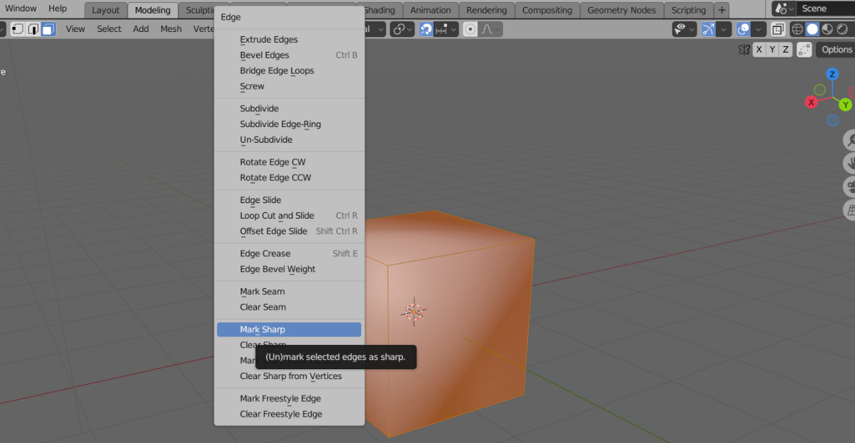 Figure 7.11 – The Edge menu