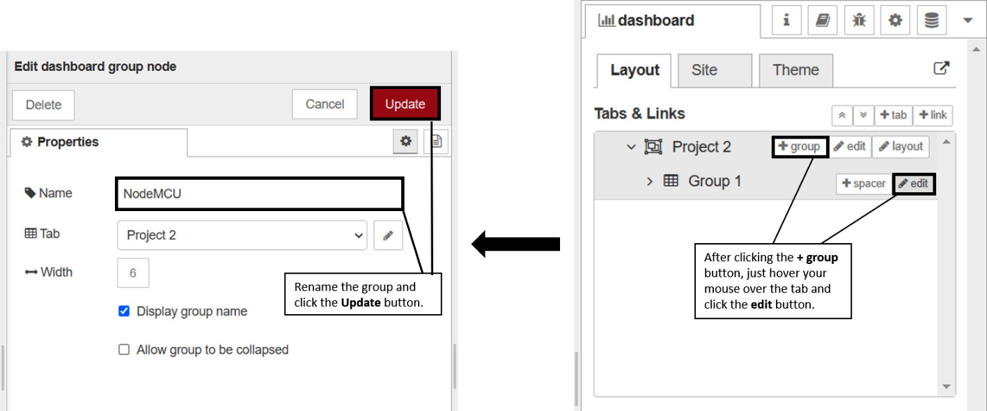 Figure 4.22 – Adding a new group to the tab and renaming it
