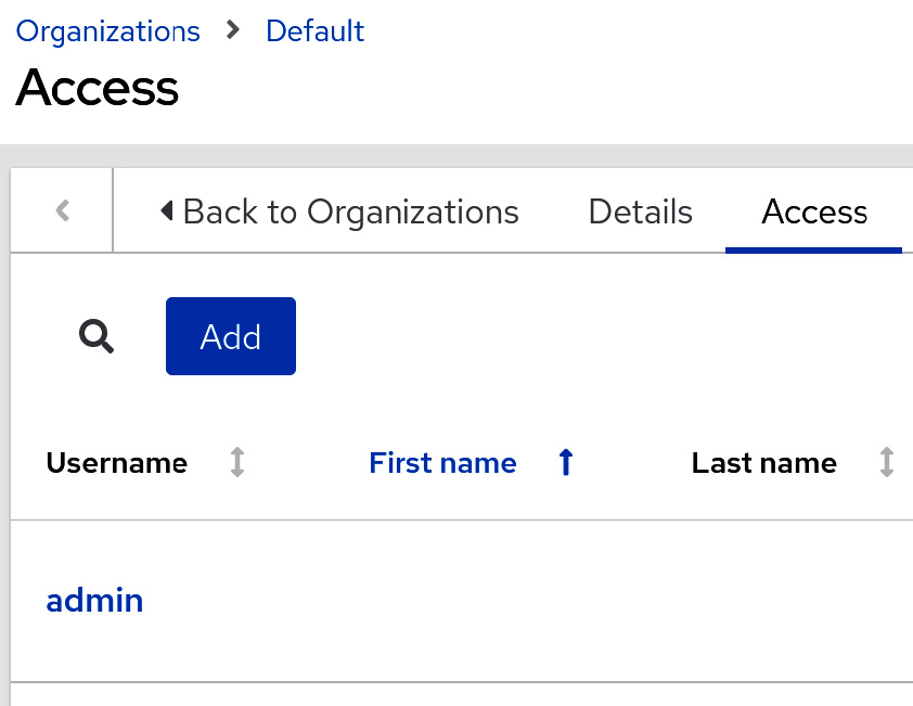 Figure 6.3 – Adding access to an organization
