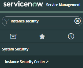 Figure 5.1 – The Instance Security Center is found under System Security on the menu
