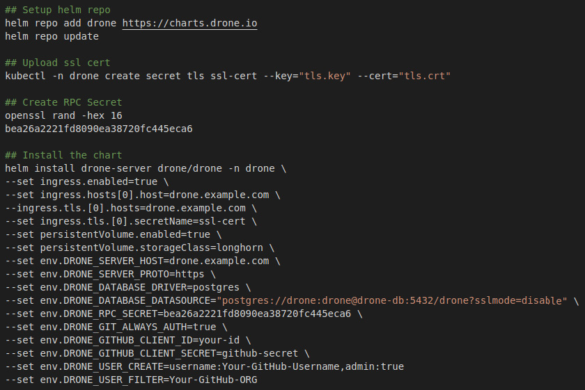 Figure 16.3 – Drone server install steps
