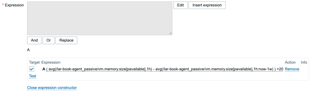 Figure 4.23 – Time shifting trigger expression constructor
