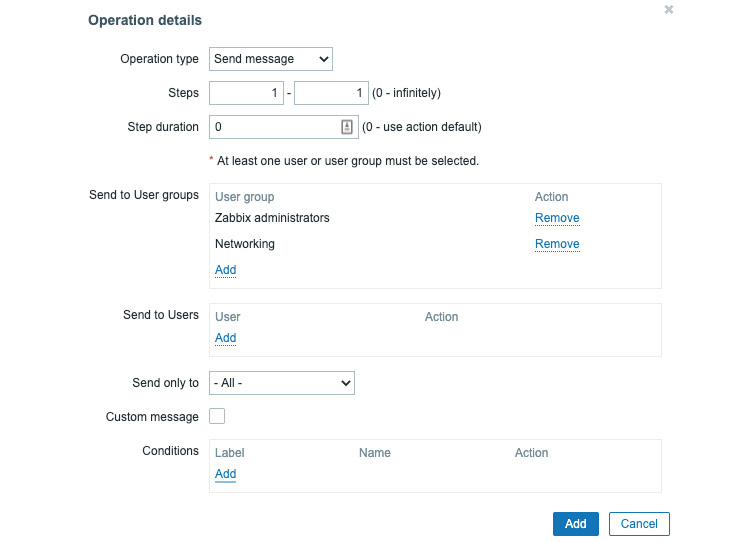 Figure 4.28 – Zabbix Operation details page, notify book reader
