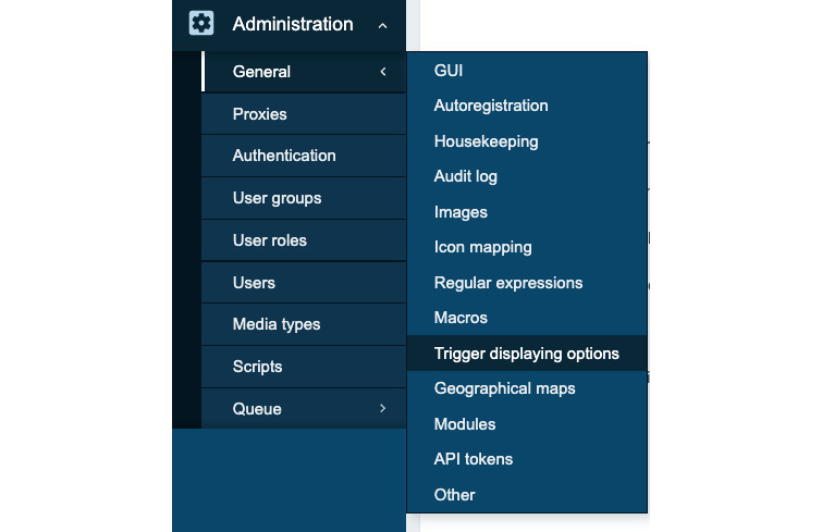 Figure 4.44 – Side menu at Administration | General
