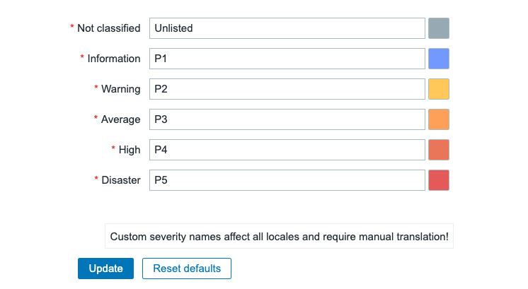 Figure 4.46 – Custom Trigger severities window page
