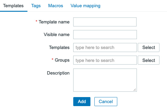 Figure 5.1 – The create template page, empty
