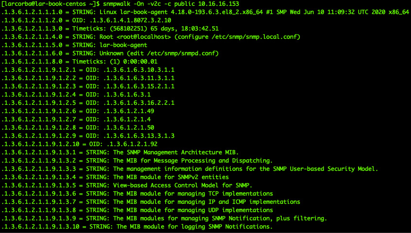 Figure 5.8 – snmpwalk reply
