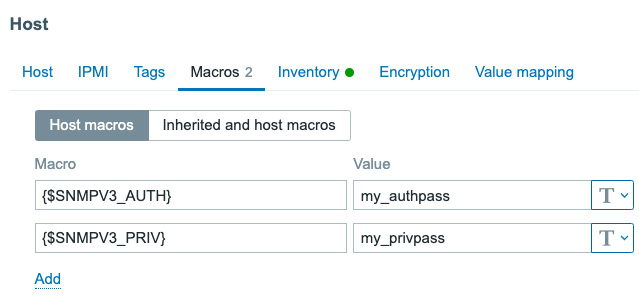 Figure 5.13 – Add macros tab on a host
