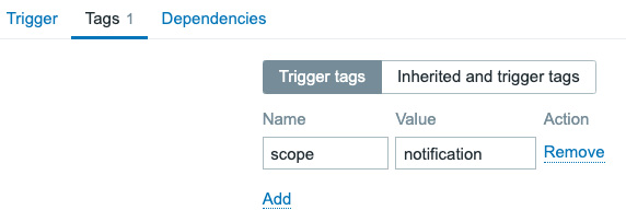 Figure 5.16 – Create trigger window for the SNMP template – tag
