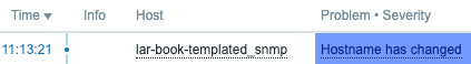 Figure 5.17 – Hostname has changed trigger for host lar-book-templated_snmp
