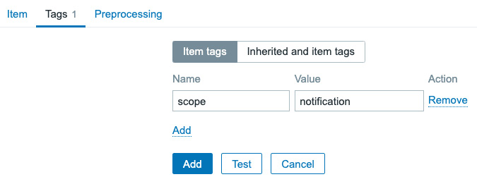 Figure 5.23 – Trigger creation window for the SNMP template – tag
