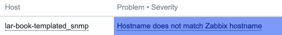 Figure 5.24 – Trigger created problem Hostname does not match
