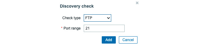 Figure 7.11 – Configuration | Discovery, discovery check creation pop-up window
