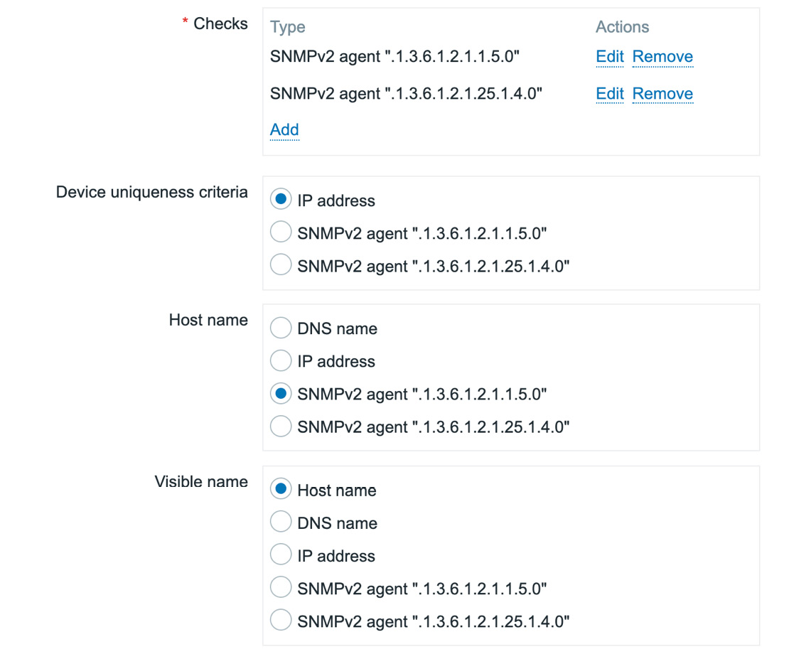 Figure 7.13 – Configuration | Discovery page for SNMPv2 agents
