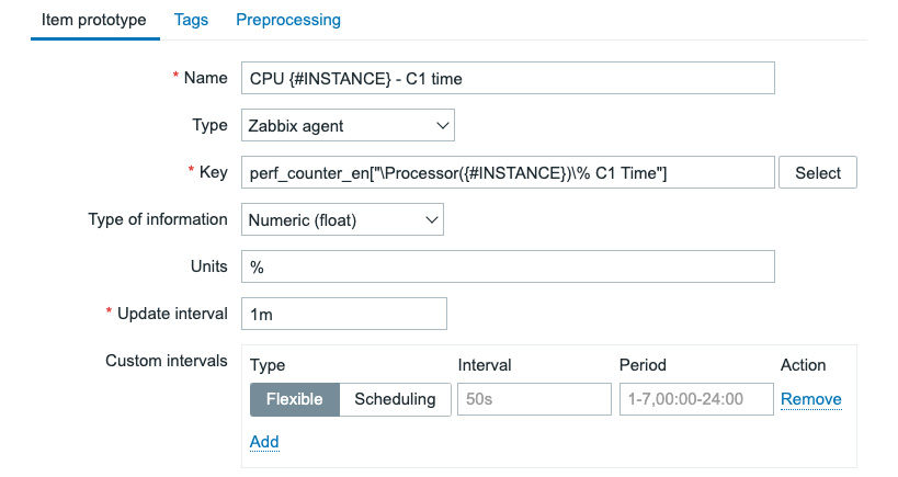 Figure 7.31 – Create LLD item prototype page, CPU instance C1 time
