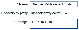 Figure 8.17 – Configuration | Actions, drop-down menu for discovery by proxy lar-book-proxy-active
