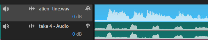 Figure 10.17: Both audio files on the timeline