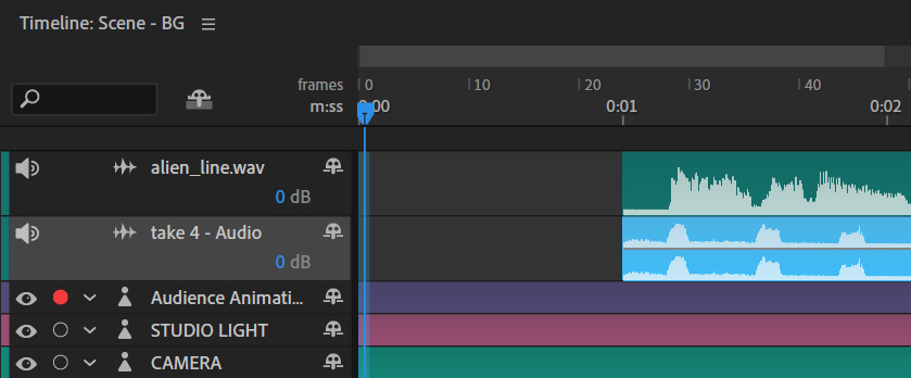 Figure 11.19: Both audio files should start at 0:01