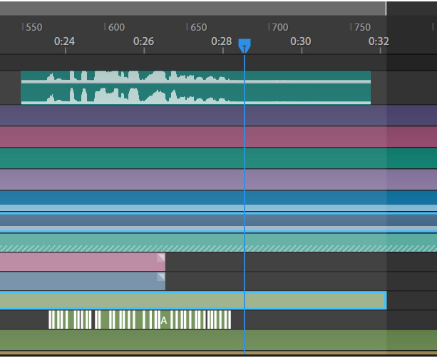 Figure 11.28: Move the visemes up to match the start of the audio file