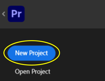 Figure 12.52: The New Project button is in the same spot in Premiere as it is in After Effects